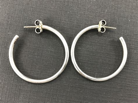 tiffany and co earrings hoops|tiffany sterling silver hoop earrings.